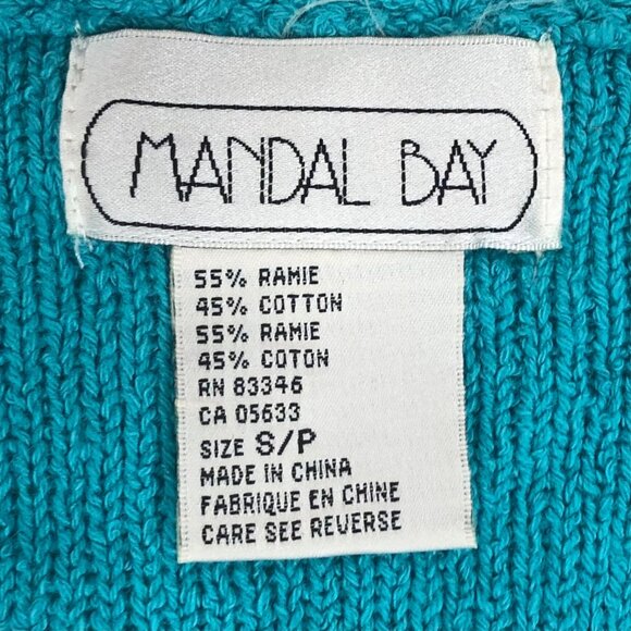 Womens Vintage 70s Blue Floral Embroidered Cottagecore Grandma Knit Vest / Small - Picture 6 of 6